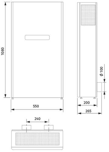 Blauberg Freshbox 200 ERV WiFi - Dimensiones