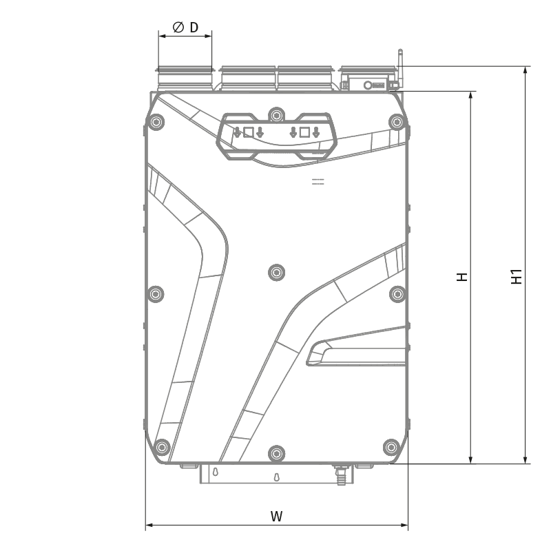 Blauberg Reneo S 210 R S21 - Dimensiones