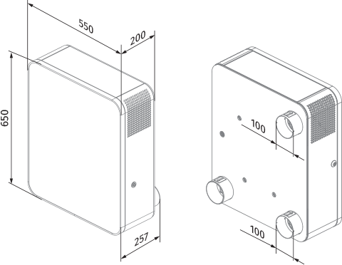 Blauberg Freshbox 100 WiFi - Dimensiones