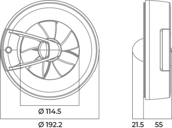 Blauberg O2 Supreme black - Dimensiones