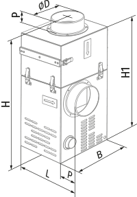 Blauberg Kamin 160 AF - Dimensions